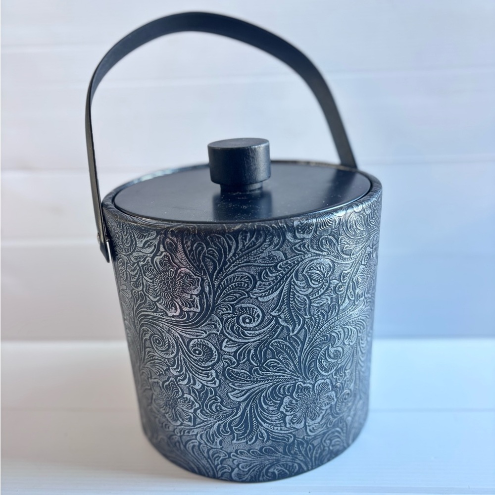 Vintage Irvinware Black Ice Bucket Made in USA